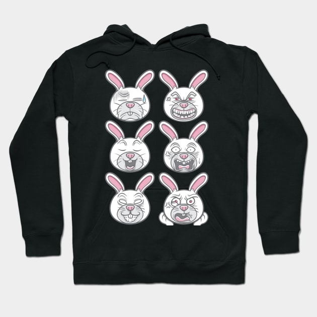 Rabbit Emoticon Hoodie by ginanperdana